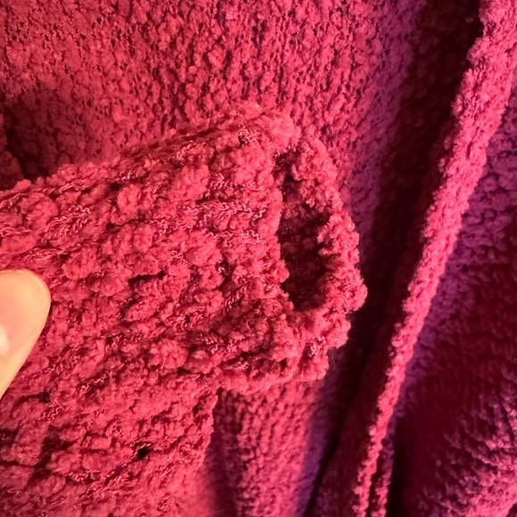 NWOT Zenana popcorn knit open front cardigan, size 1X, color is magenta - Picture 8 of 11